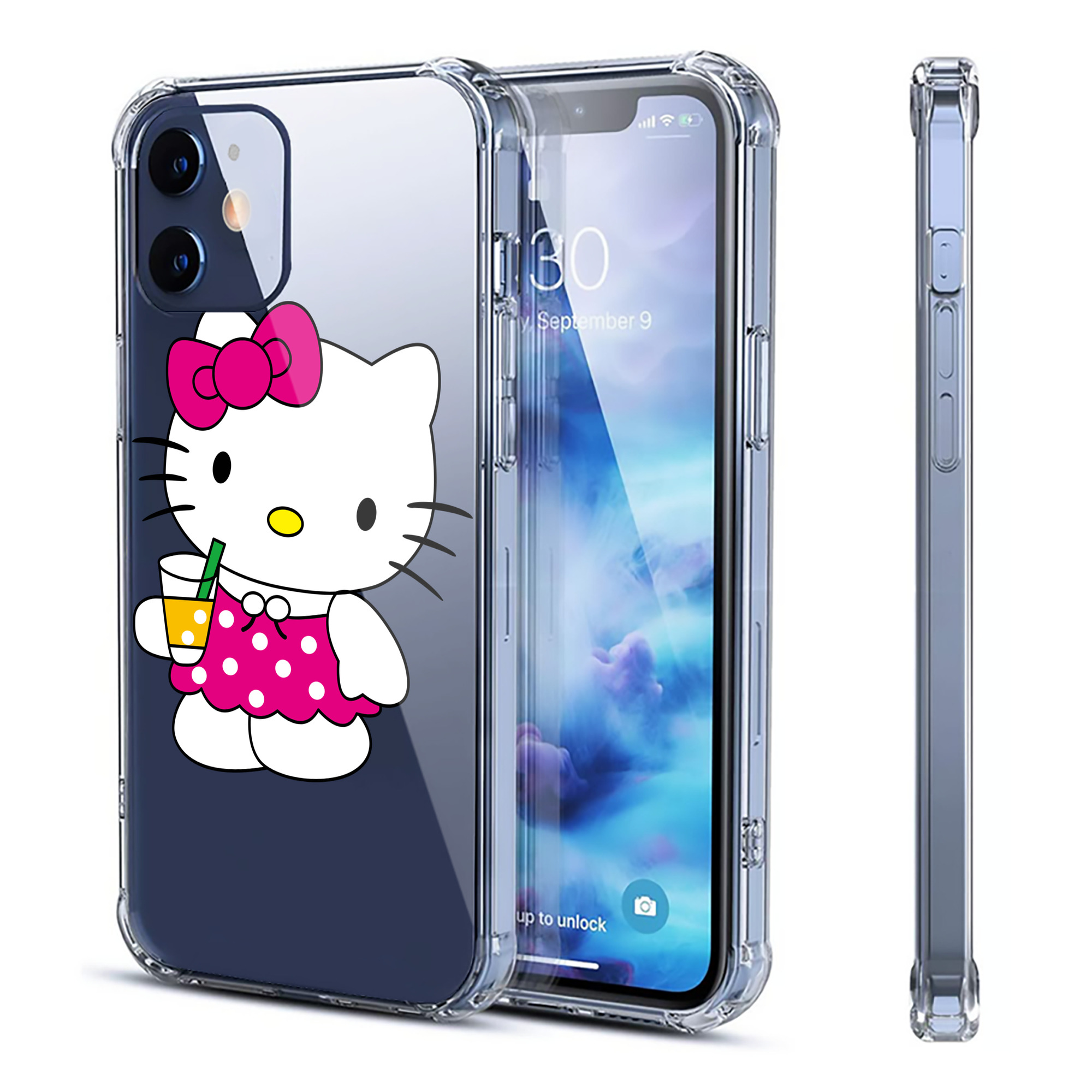 （画像用） Hello Kitty ハローキティ 【iPhone 12シリーズ対応】透明スマホケース（クリアソフトケース）